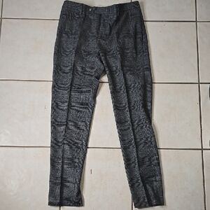Zara Men's Black Patterned Dress Pants